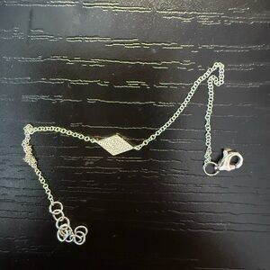 White Gold Bracelet with Natural Diamonds Charm